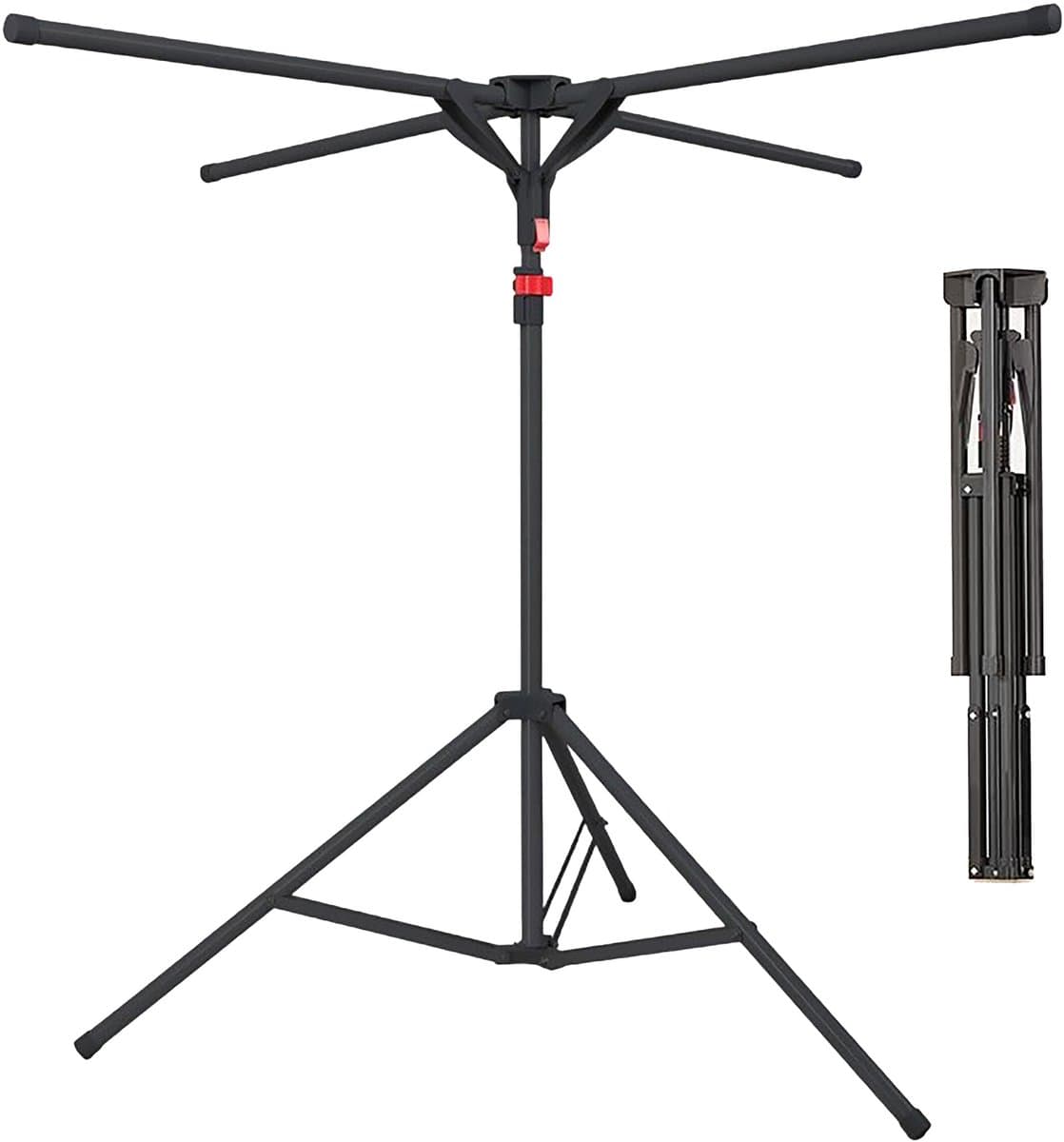 Droogrek inklapbaar - hoogte verstelbaar 100-180 cm - zwart — afbeelding 1