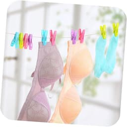 1 roze mand + 30 kleine clips - met opbergmand - kledingdroogclip ondergoed sokken wasknijpers - 13*11*7.5cm - geschikt voor thuisgebruik bij het drogen van kleding - roze — thumbnail 2