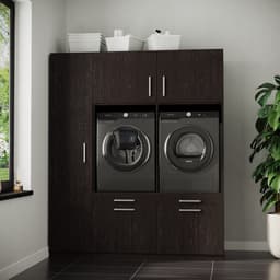 Wasophoogte® Wasmachine Kast Lyon - Wasmachine verhoger - Wasmachine ombouw - 700(D)*1780(B)*2110(H) mm - Zwart — thumbnail 5