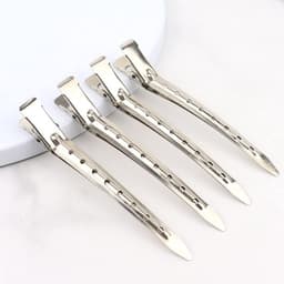 3,5 Inch Eendenbek Haarklemmen - Zilveren Haarsectieklemmen en Krokodilspelden voor Haarstyling — thumbnail 4