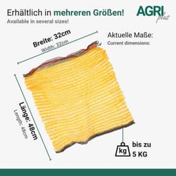 Aardappelzakken met trekkoord - 100 stuks - 32 x 48 cm - Grofmazige ritselzakken voor fruit, groenten en noten — thumbnail 5