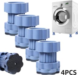 4 stuks-Wasmachine voetverhoger - schokabsorberende pad - vochtbestendige voetjes - verstelbare voetjes - antislip - schokbestendig - wasmachineaccessoire - geschikt voor apparaten met een diameter van 4,7 cm - blauw - 6,8*8-11 cm — thumbnail 1