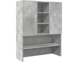 Wasmachine Meubel Betonlook Grijs 70.5x25.5x90cm - Kast voor Wasruimte & Badkamer