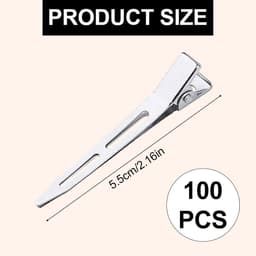 100 Stuks Zilveren Haarspelden 5,5 cm - Kleine Metalen Alligatorclips voor Kappers & Styling — thumbnail 4