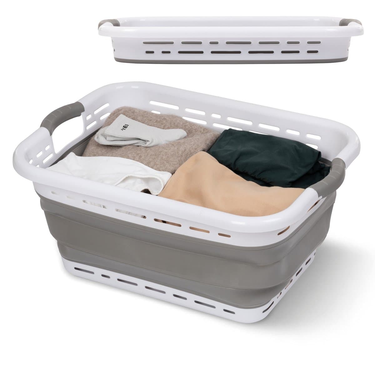 Jubbly® - Wasmand opvouwbaar - Wasbox - Heupwasmand - 75 Liter - Grijs — afbeelding 1