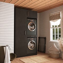 Wasophoogte® Wasmachine Kast Paris - Wasmachine verhoger - Wasmachine ombouw - 700(D)*1265(B)*2350(H) mm - Zwart — thumbnail 3