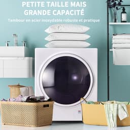 OKWISH Wasdroger Wandmontage – 2,5 Kg – Timer Tot 200 Min – Staal – Wit – Stil En Ruimtebesparend Drogen — thumbnail 5