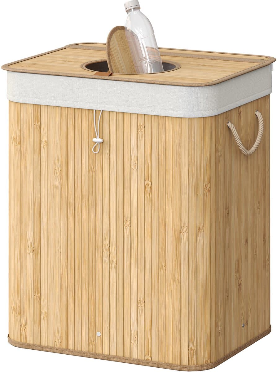 SONGMICS - Wasmand - Met Binnenzak en Deksel - 95 L Capaciteit — afbeelding 1