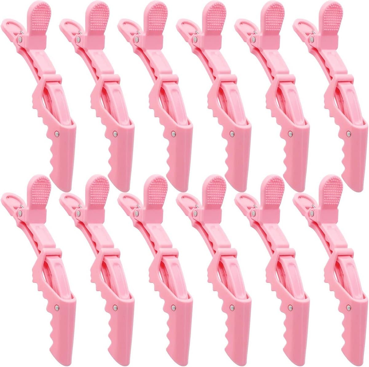 12 Stuks Roze Alligator Haarclips voor Stylen en Knippen — afbeelding 1
