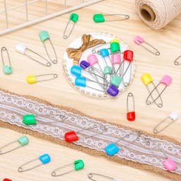 Luier Pins - Veiligheidsspelden Klemmen - Baby Verzorging - Roestvrij Staal - 50 Stuks - Veelkleurig — thumbnail 2
