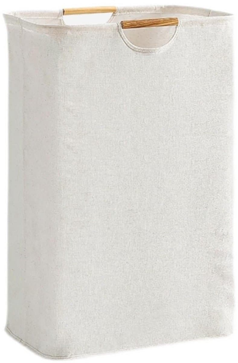 Beige wasmand van 60 liter, 40 x 30 x 60 cm, opvouwbare wasmand, wasbox, wasmanden, opbergmand, wassorteerder voor slaapkamer, badkamer, kinderkamer, op reis — afbeelding 1