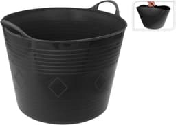 Excellent Houseware Flexibele wasmand - zwart - 40 liter - kunststof - 50 x 45 cm - met handvatten — thumbnail 2