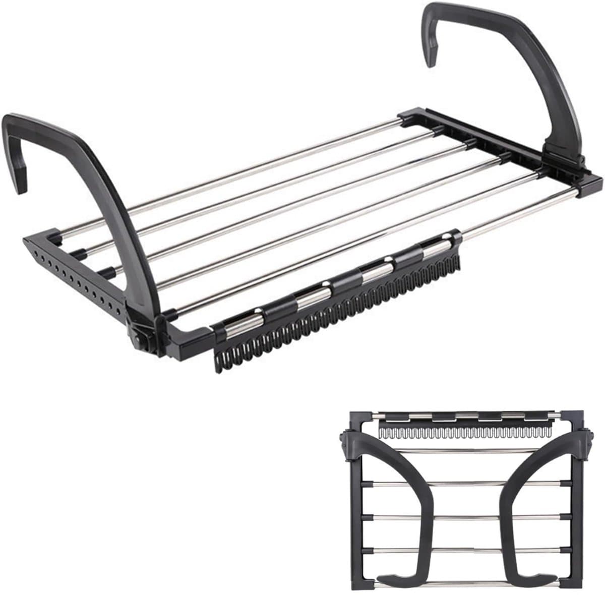 NBAP® Wanddroogrek - Droogrek Inklapbaar - Wasrek - Droogtoren - Droogrekken - Zwart — afbeelding 1