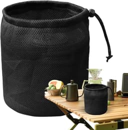 Wasknijperzak - Wasgoedhouder Peg tas - Kamperen en wandelen - Met trekkoord sluiting - 29x35cm - Zwart — thumbnail 1