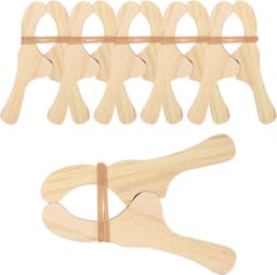 Houten Wasknijpers - Kleding Knijpers - Huishoudelijk Gebruik - Natuurlijk Materiaal - 12 x 8 cm - Houtkleur — thumbnail 1