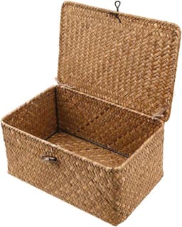 CLVP® Rieten Wasmand met Deksel - 36x23x17 CM — thumbnail 1