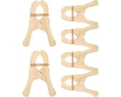 Houten Wasknijpers - Kledinghangers Clips - Was Drogen - Splintervrije Afwerking - 12 x 8cm Pak - Natuurlijk Hout