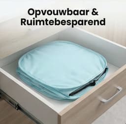 Wasmand opvouwbaar - 75L - Ademend polyester mesh - Met handvatten - blauw — thumbnail 5