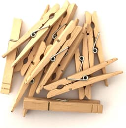 Grote Houten Wasknijpers - 8,4 cm - 30 Stuks Natuurlijk Hout — thumbnail 3