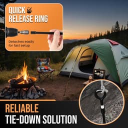 Set van 4 Grondankers - 46cm Zware Uitvoering - Grondpen met 7cm Spiraalblad - Stormbeveiliging voor Trampoline, Speeltoestel, Carport & Partytent - Massief Staal - Inclusief Afneembare Oogringen - Zwart — thumbnail 2