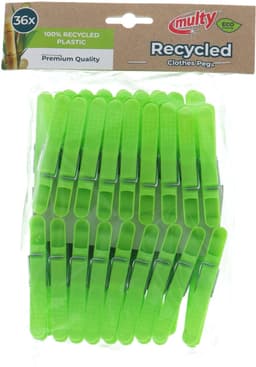 Multy - Wasknijpers - Gerecycled kunststof - 36 stuks — thumbnail 1