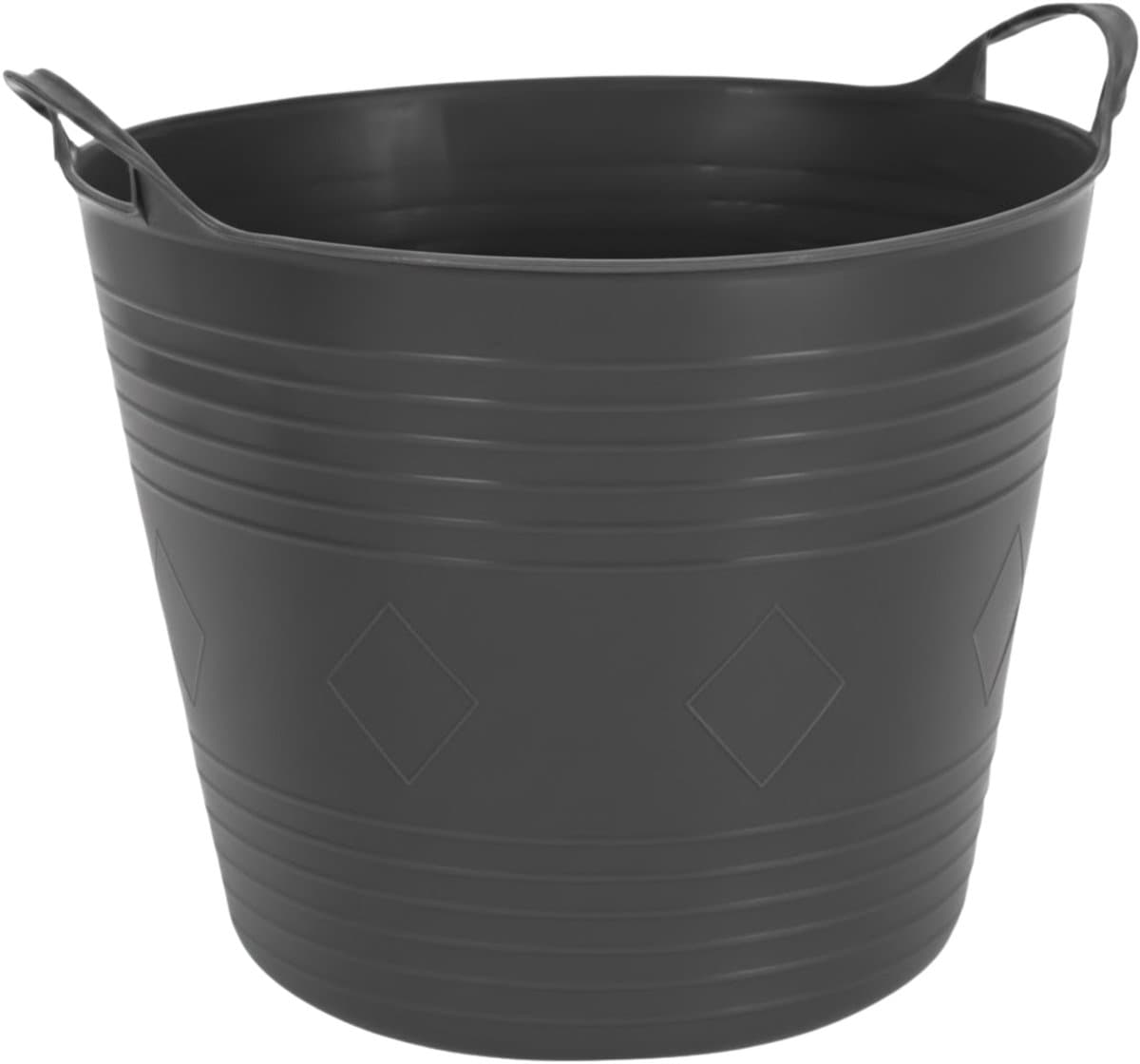 Excellent houseware flexibele wasmand - zwart - 27 liter - kunststof - 42 x 40 x 35 cm — afbeelding 1