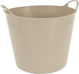 Excellent houseware flexibele wasmand - beige - 27 liter - kunststof - 42 x 40 x 35 cm — thumbnail 1