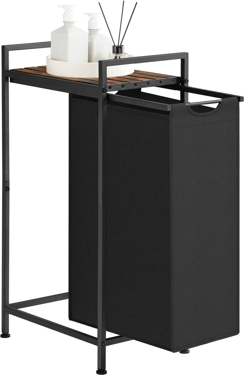 VASAGLE - Wasmand - Wasmand met Plank - Wassen Organizer - Oxford Stof - Metalen Frame — afbeelding 1