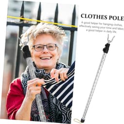Waslijnsteun Verstelbaar - Kledingstok Droogstok - Buiten Kleding Drogen - Intrekbaar Aluminium Ontwerp - Zilver — thumbnail 5