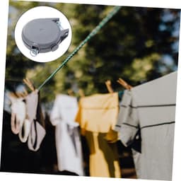 Intrekbare Waslijn - Buitenwaslijn Droogrek - Kleding Drogen - Weerbestendig Staaldraad - 15 Meter Lengte - Lichtgrijs — thumbnail 3