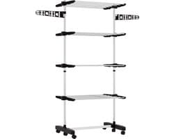 HOMCOM-Wäscheständer-Edelstahl, ABS-142L × 55B × 172H cm-Schwarz — afbeelding 1