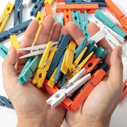 100 stuks natuurlijke houten wasknijpers, 7,3 cm, kleurrijk en roestbestendig voor het ophangen van kleding, wasknijpers, wasknijpers, houten wasknijpers — thumbnail 3