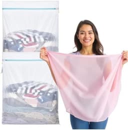 2 x XXL Premium Wasnetten, 60 x 90 cm, Grote Waszakken voor Wasmachine, Met Ritssluiting, Beschermt Kleding — thumbnail 1
