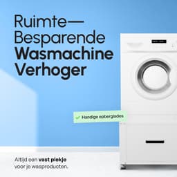 Bodo® - Wasmachine Verhoger - Dubbel - Kast - Ombouw met Lade - Wit - 124x58x44-48cm — thumbnail 2