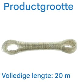 EXCITAT Waslijn - Waslijndraad - Extra sterke stalen kern - Geschikt voor huis, tuin en camping - Waslijn van 2 mm staal - 20 m — thumbnail 4