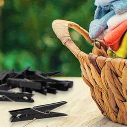 KADAX wasknijpers, 20 x knijpers van robuuste kunststof, kleurrijke sokkenklemmen, windbestendige klemmen voor binnen en buiten (zwart V2) — thumbnail 4