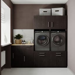 Wasophoogte® Wasmachine Kast Shanghai - Wasmachine verhoger - Wasmachine ombouw - 700(D)*2230(B)*2110(H) mm - Zwart — thumbnail 3