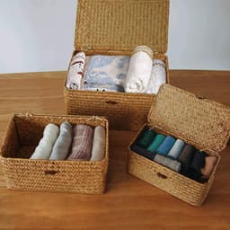 Rieten opbergmand - multifunctionele organizer - 1 stuk - rotan - groot — thumbnail 2