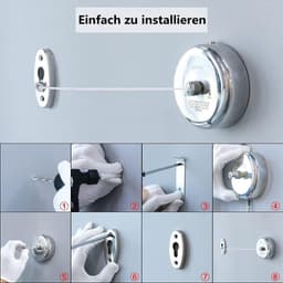 Allecto Plus - Intrekbare Waslijn Outdoor RVS - Drogen Douche Badkamer Wasserij - 2.8M - Duurzaam Design — thumbnail 3