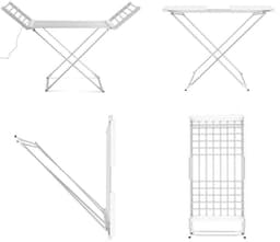 Opvouwbaar Elektrisch Droogrek - 220 W met 20 Stangen - Aluminium Kledingrek (148 x 53 x 90 cm) — thumbnail 3