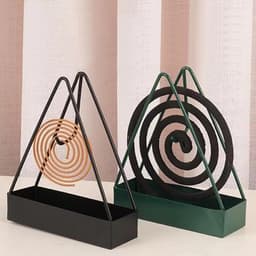 ByShane - IJzeren muggenspoelhouders (Set van 2) voor binnen en buiten - ideaal voor kamperen - driehoekige spiraal muggenhouder - hangend ontwerp - veelzijdig in gebruik. — thumbnail 5