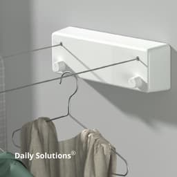 Daily Solutions® Waslijn Uittrekbaar - 2 x 4.2 M - Roldrooglijn - Waslijndraad met stalen kern - Wasdraad voor binnen en buiten - Wasrek - Droogrek — thumbnail 2