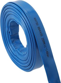 Platte afvoerslang voor waterpompen - 20 m x 25 mm - blauw — thumbnail 3