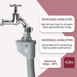 Fyveli - Wasmachine slang - 4 meter - 3/4" Universeel - Met Waterslot — thumbnail 2