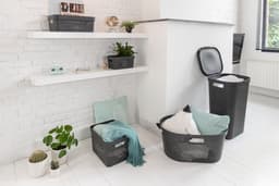 Curver Infinity Recycled Dots Wasmand met deksel - 60L - Antraciet — thumbnail 4
