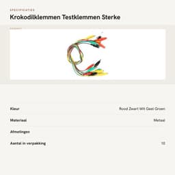 Krokodilklemmen - Testklemmen - Sterke elasticiteit - Rood Zwart Wit Geel Groen - Dubbelzijdige klemmen - Geschikt voor testen - Klemmen... — thumbnail 5
