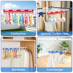 Solidchoice - Multifunctionele Sokhouder voor Wasgoed, Inclusief 4 Klemmen — thumbnail 3