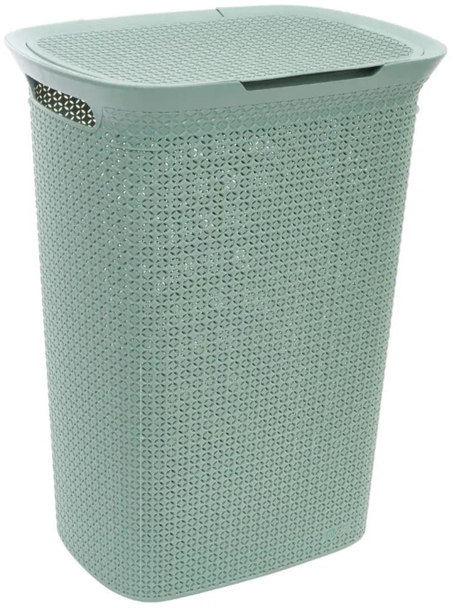 Kunststof wasmand met deksel 57 liter Five® - Groen - Kunststof — afbeelding 1