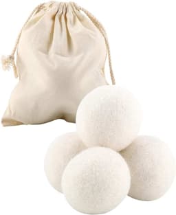 Ballen, 6 stuks katoenen wollen ballen, statisch verminderen, wasdroger bal wol drogen ballen, wasverzachter, vermindert kleding rimpels en bespaart droogtijd, wasserij vervanging — thumbnail 2