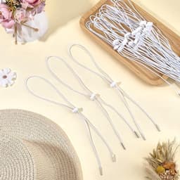 Baby Hoedjes - Zomer - 24 stuks - Verstelbaar Kinkoord - Wit - Winddicht - Flexibele Clip - Afneembare Clip - Kunststof - Accessoires - Geschikt voor Bootvissen - Sport — thumbnail 3